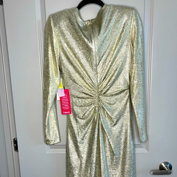 Eliza J- Gold Cocktail Dress, Size 8 - Picture 5 of 7